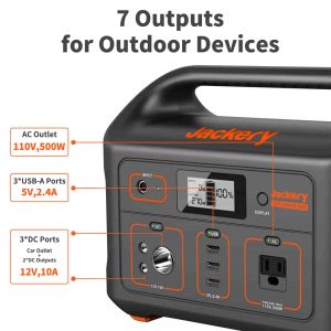 7 outputs in Jackery 500