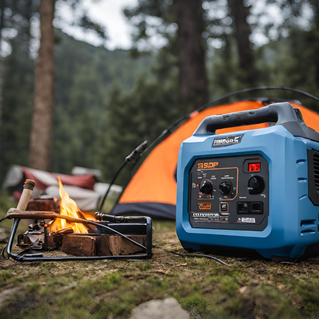 Portable generator powering up a campsite with safety tips