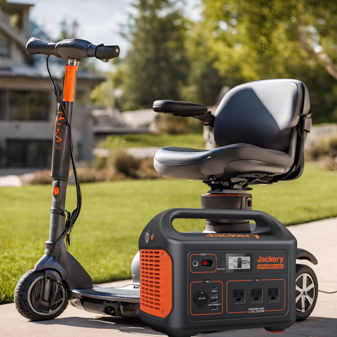 safely charging mobility scooters with Jackery portable power